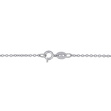 Stella Grace Sterling Silver 1 1/2ct Lab-Created White Sapphire & Black Spinel Dog Pendant Necklace