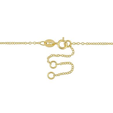 Stella Grace Lab-Created White & Yellow Sapphire Owl Pendant