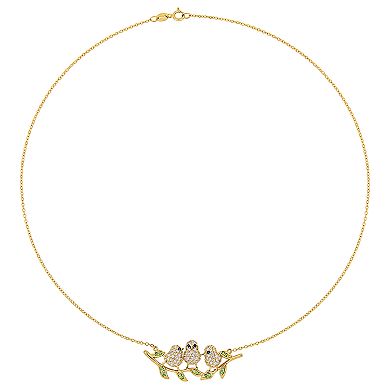 Stella Grace 1 2/5 Carat T.W. Lab-Created White Sapphire & Tsavorite Chick Necklace