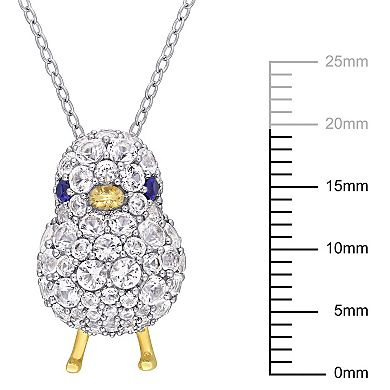 Stella Grace Sterling Silver 2 3/4 Carat T.W. Lab-Created White Sapphire Chick Pendant Necklace
