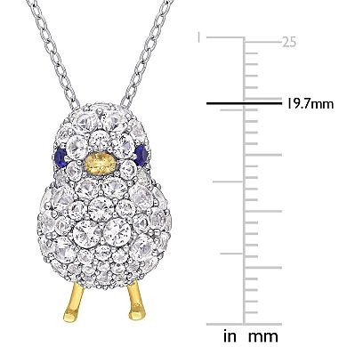 Stella Grace Sterling Silver 2 3/4 Carat T.W. Lab-Created White Sapphire Chick Pendant Necklace