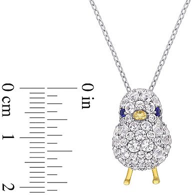 Stella Grace Sterling Silver 2 3/4 Carat T.W. Lab-Created White Sapphire Chick Pendant Necklace