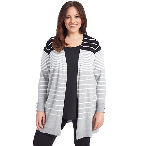 Women's 89th & Madison All Over Ombre Stripe Cardigan