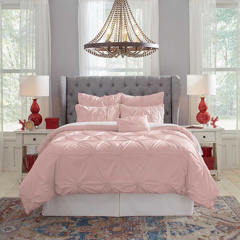 58713526 Pointehaven PinTuck Comforter Set, Pink, Twin sku 58713526