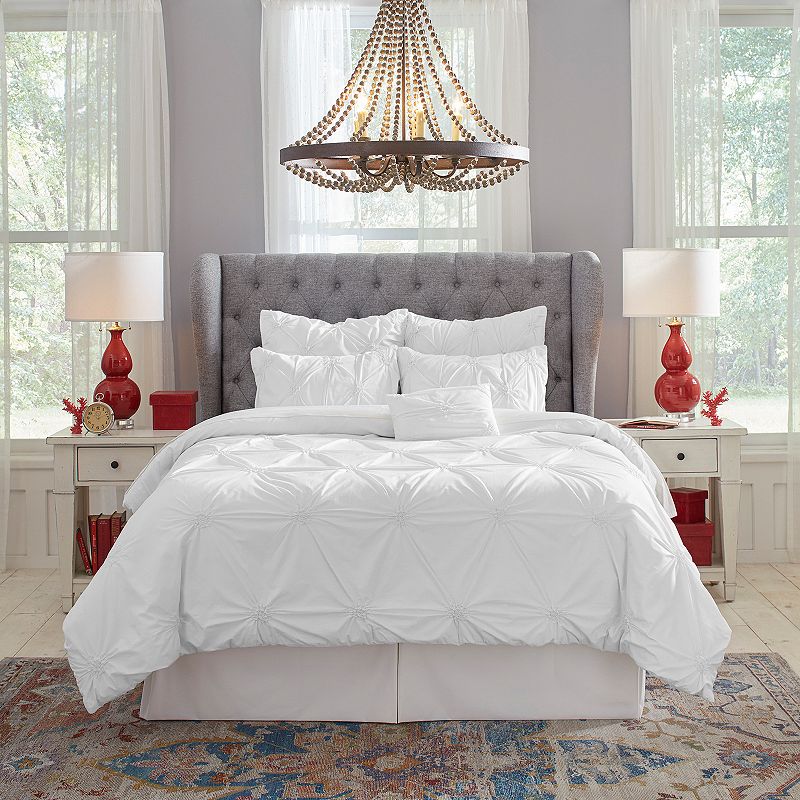 64103590 Pointehaven PinTuck Comforter Set, White, King sku 64103590