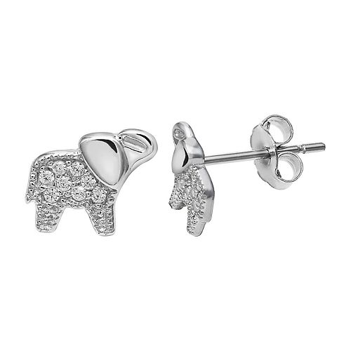 PRIMROSE Cubic Zirconia Beaded Elephant Earrings