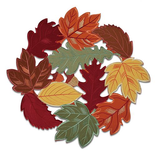 Celebrate Fall Together CutOut Autumn Leaves Placemat