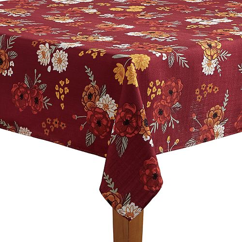 Celebrate Fall Together Dark Floral Tablecloth