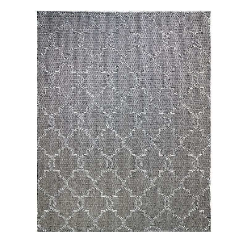 Studio by Brown Jordan Loire Navy Rug, Grey, 5X7 Ft