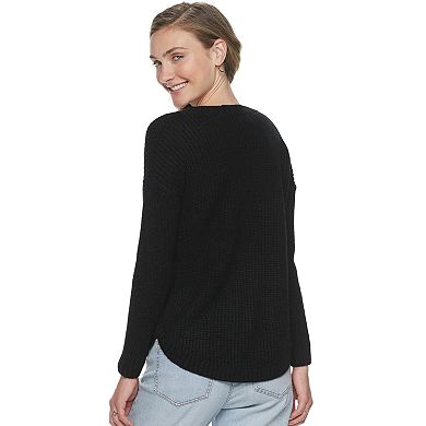 Juniors' SO Shirttail Hem Pullover Sweater