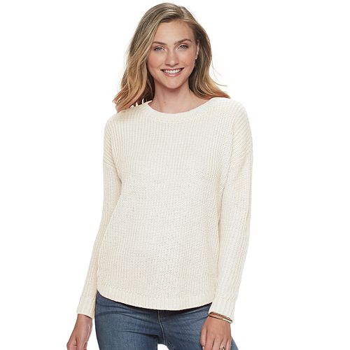 Juniors' SO® Shirttail Hem Pullover Sweater