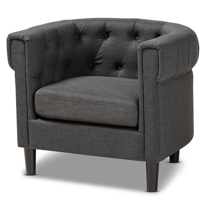 Baxton Studio Bisset Chair, Grey