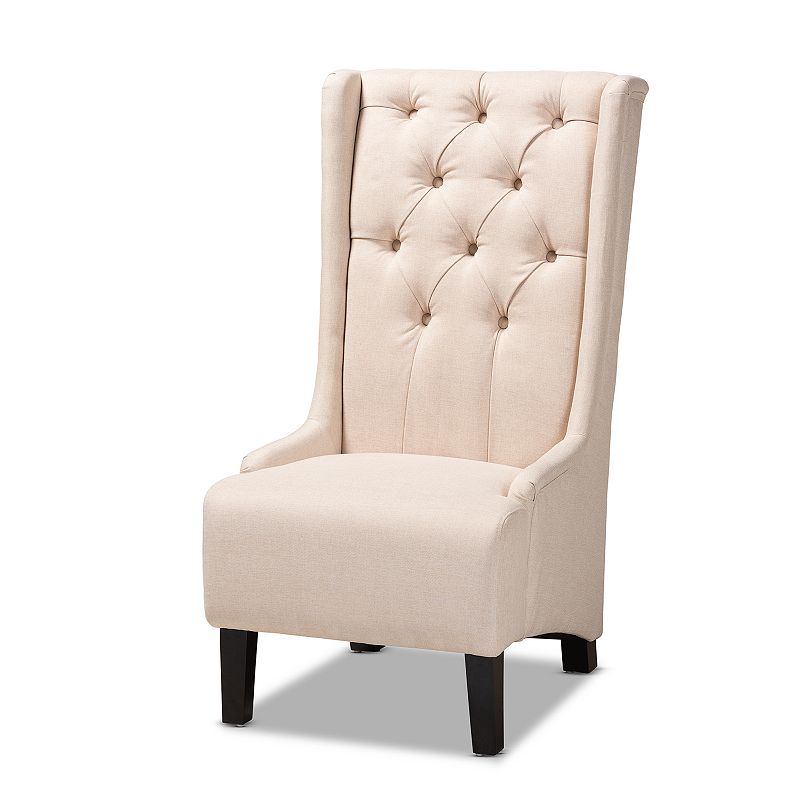 Baxton Studio Dorais Chair, Beig/Green