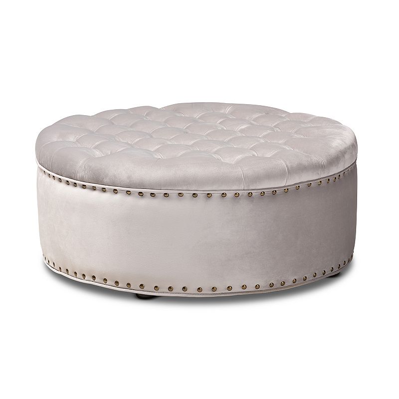 Baxton Studio Iglehart Ottoman, Grey