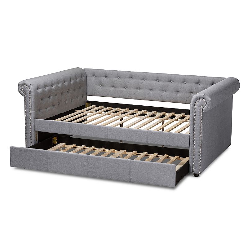 74903184 Baxton Studio Mabelle Trundle Daybed, Grey, Queen sku 74903184