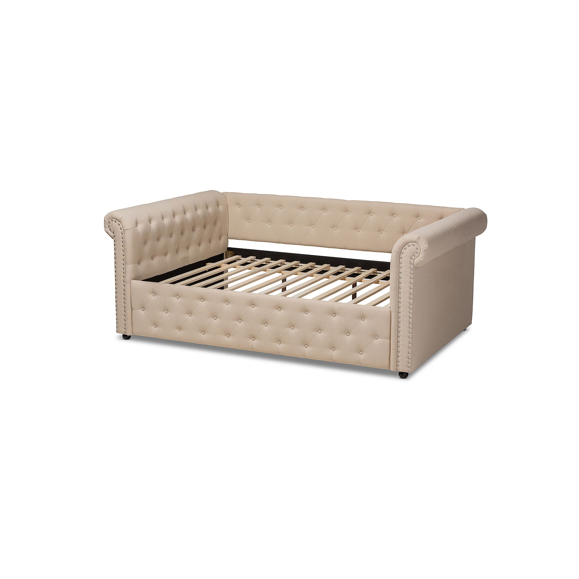 Baxton Studio Mabelle Light Grey Full Daybed, Beige