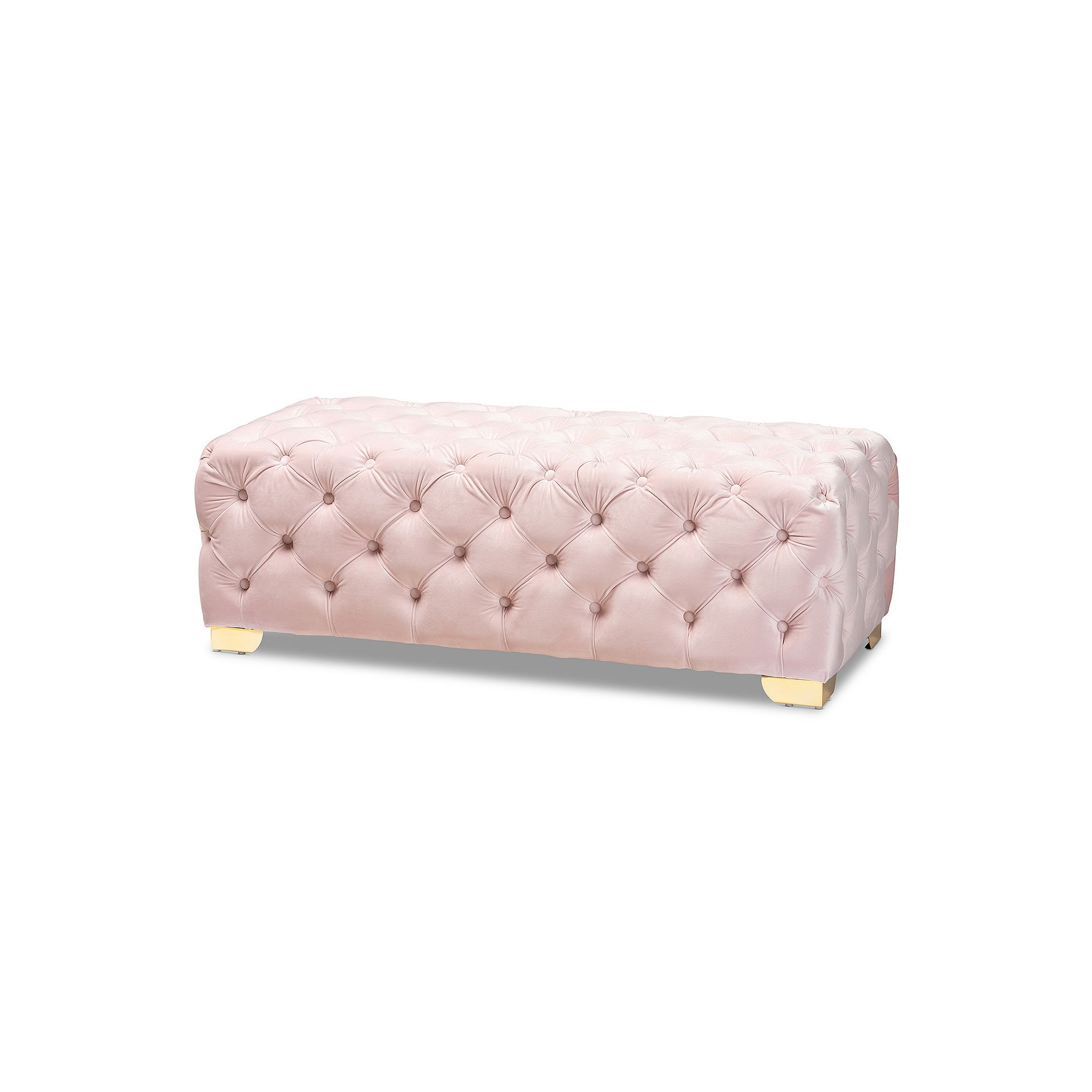 30875057 Baxton Studio Avara 16.5 x 48 Ottoman, Pink sku 30875057