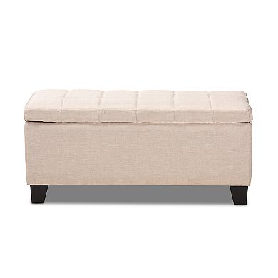 Baxton Studio Fera Light Grey Ottoman