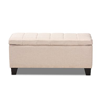 Baxton Studio Fera Light Grey Ottoman