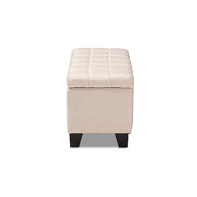 Baxton Studio Fera Light Grey Ottoman