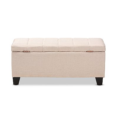 Baxton Studio Fera Light Grey Ottoman