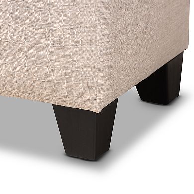 Baxton Studio Fera Light Grey Ottoman