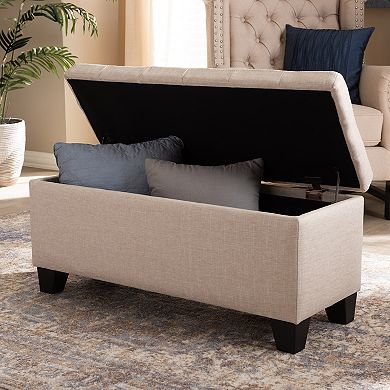 Baxton Studio Fera Light Grey Ottoman