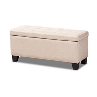 Baxton Studio Fera Light Grey Ottoman