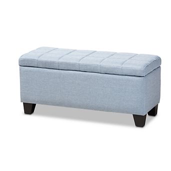 Baxton Studio Fera Light Grey Ottoman