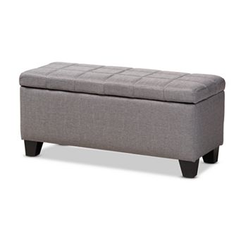 Baxton Studio Fera Light Grey Ottoman