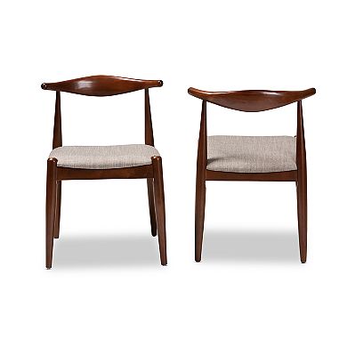 Baxton Studio Amato Grey 2-Piece Dining Chair Set