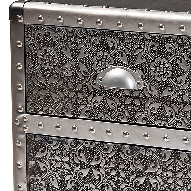 Baxton Studio Cosette Silver Cabinet