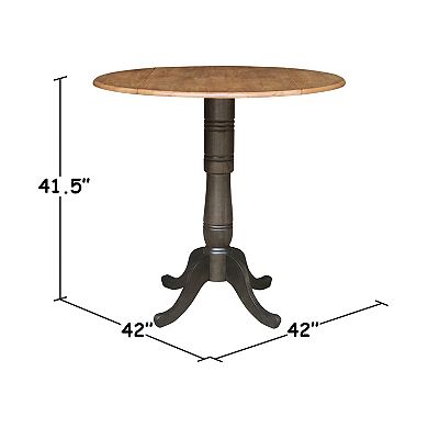 International Concepts Round Dual Drop Leaf Pedestal Table