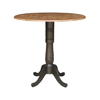 International Concepts 41.5 in Solid Wood Round Dual Drop Leaf Pedestal Table