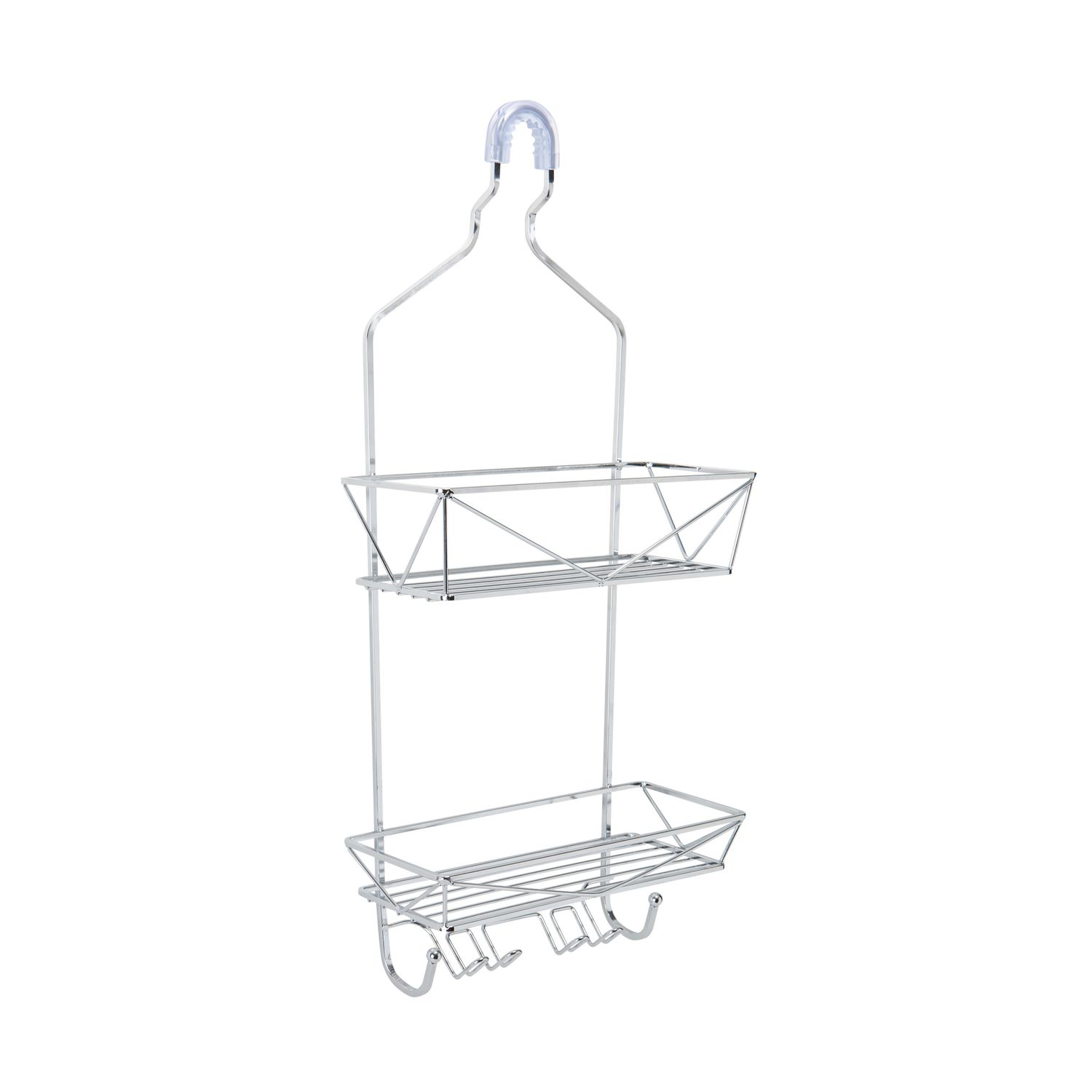 mDesign Steel Portable Over Door Hanging Shower Caddy Storage Organizer - Bronze