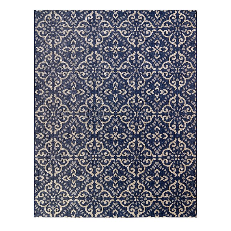 Gertmenian Avenue 33 Paseo Powis Indoor Outdoor Rug, Blue, 9X13 Ft