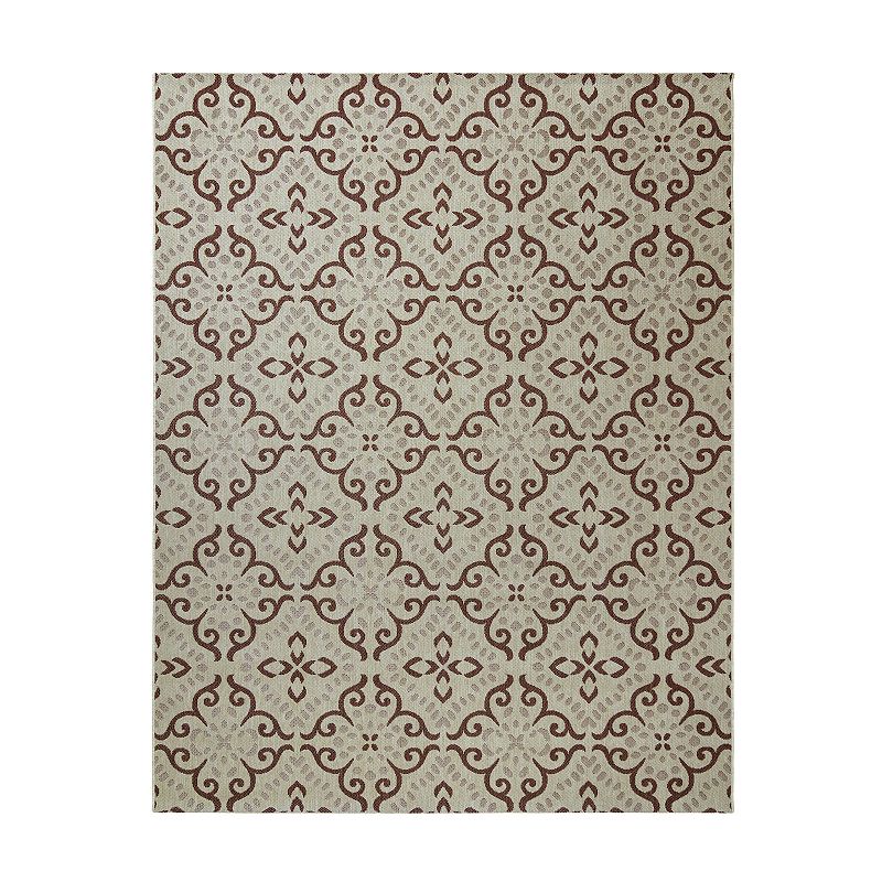 Gertmenian Avenue 33 Paseo Powis Indoor Outdoor Rug, Red, 8X10 Ft