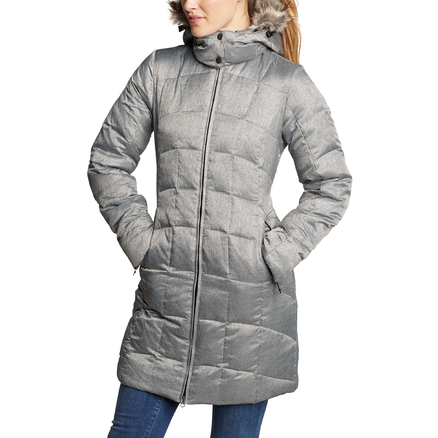 grey hooded parka