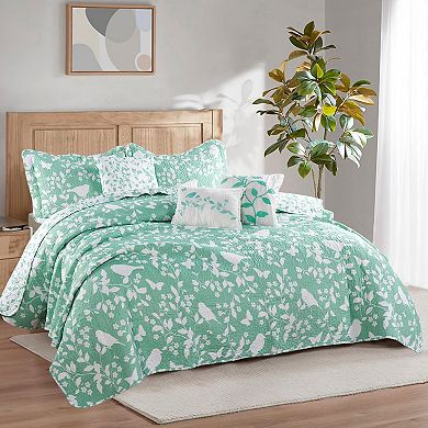 Serenta Birdsong 6-Piece Coverlet and Sham Set