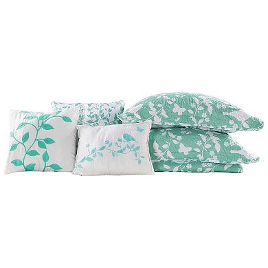 Serenta Birdsong 6-Piece Coverlet and Sham Set