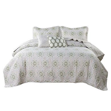 Serenta Bloom Medallion 5-Piece Coverlet and Sham Set