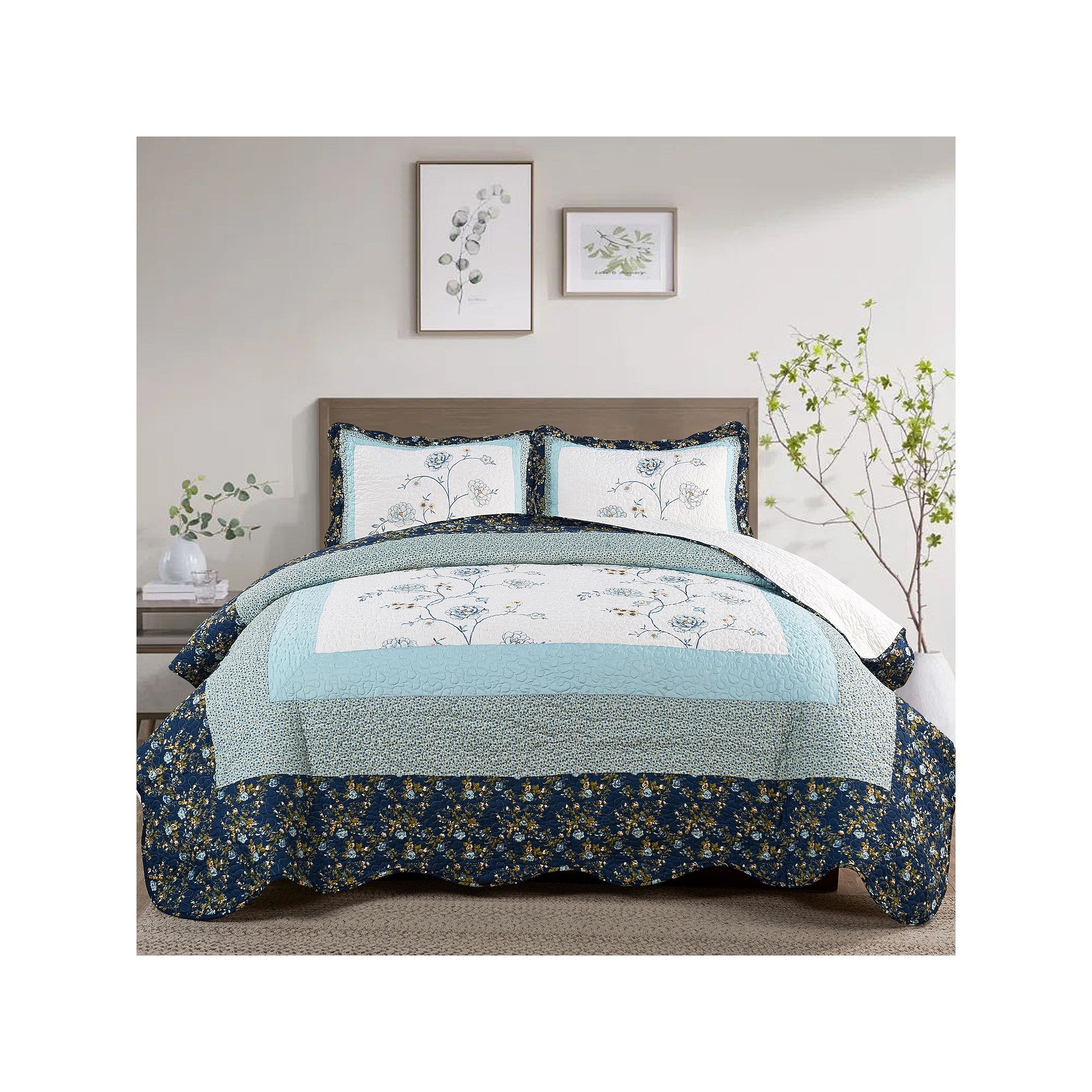 Serenta Dorset Coverlet Set, Blue