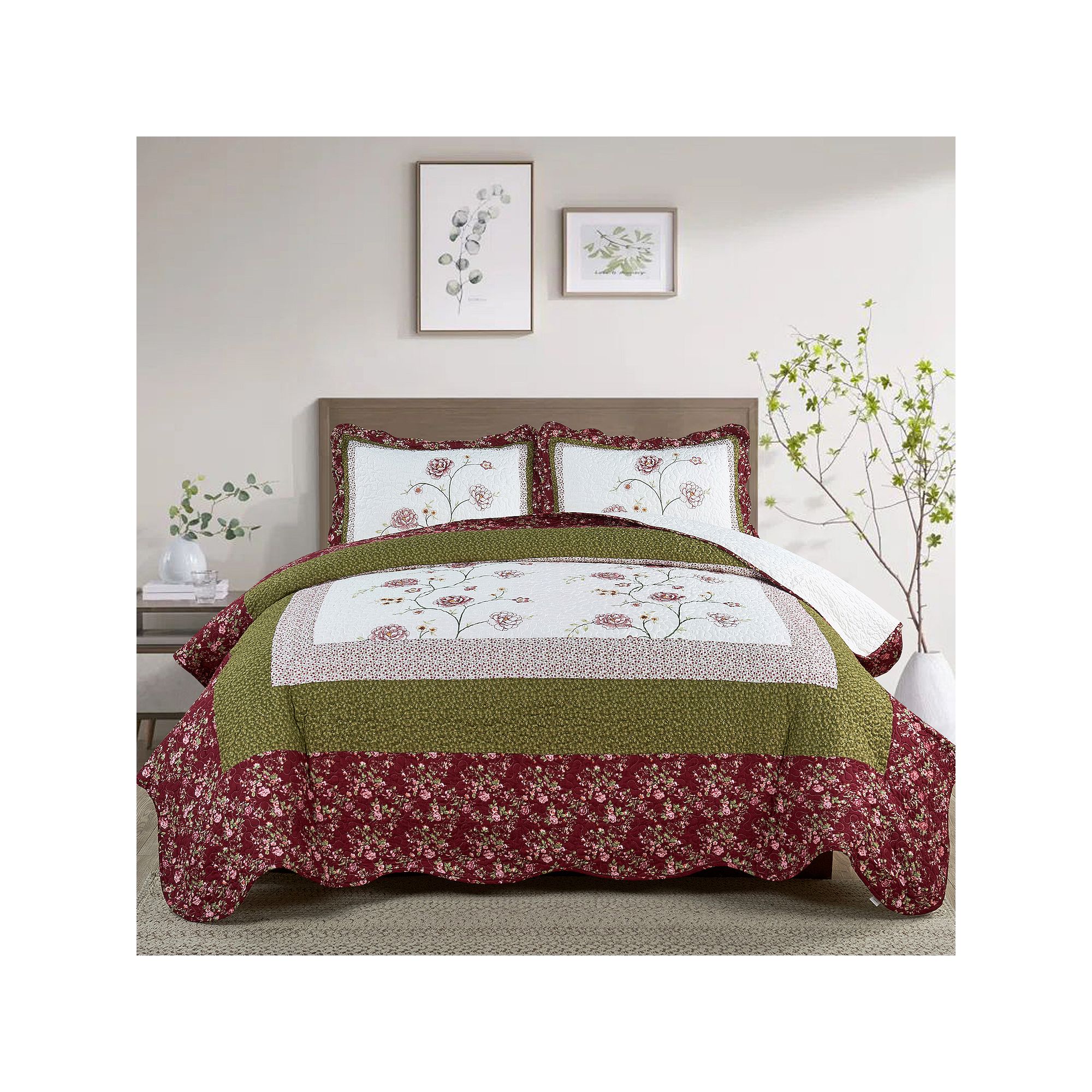 Serenta Dorset Coverlet Set, Red