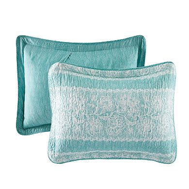 Serenta Emma 5-Piece Printed Microfiber Coverlet and Sham Set