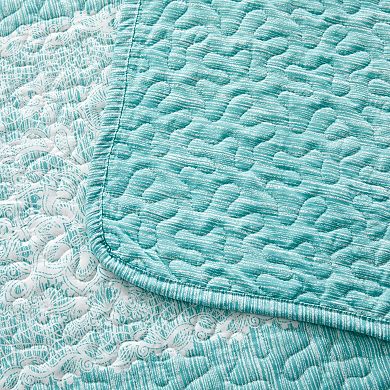 Serenta Emma 5-Piece Printed Microfiber Coverlet and Sham Set