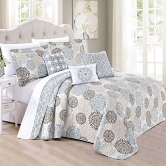 Serenta Marina Medallion 6 pc Coverlet and Sham Set