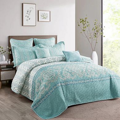 Mystic Turquoise Quilted 7-Piece Bed Spread Set
