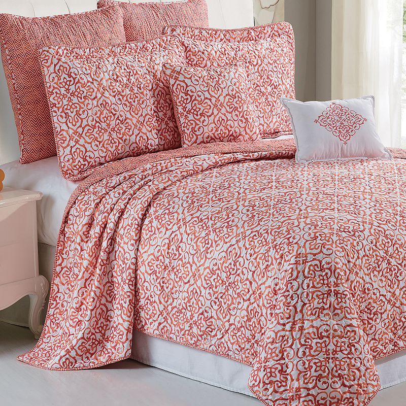 68050831 Serenta Revington Coverlet Set, Blue, Queen sku 68050831