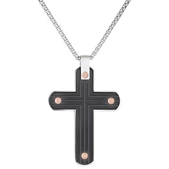 LYNX Men's Stainless Steel Cross Pendant