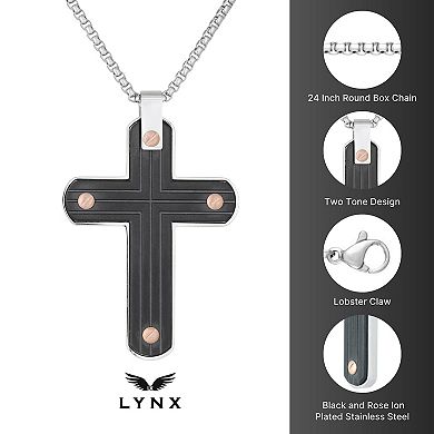 LYNX Men's Stainless Steel Cross Pendant